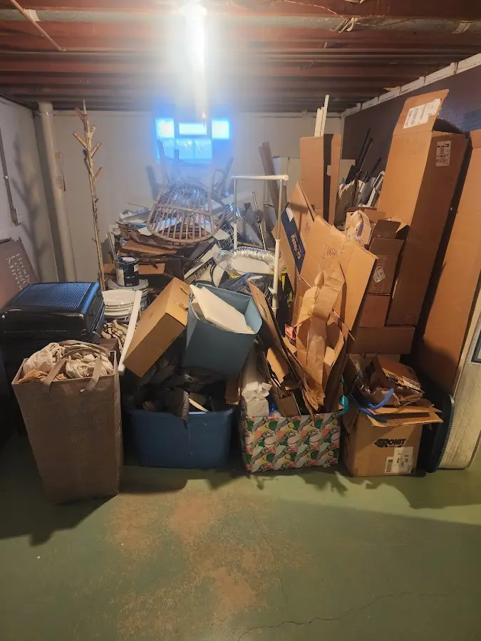 Roll-off dumpster container at job site for 4 Yard Dumpster Rental in Wallburg